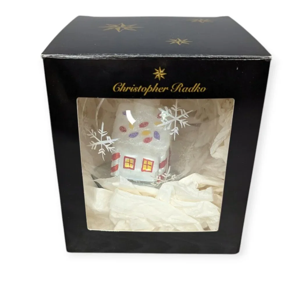 Christopher Radko LED Blown Gloss Christmas Ornament with Original Box